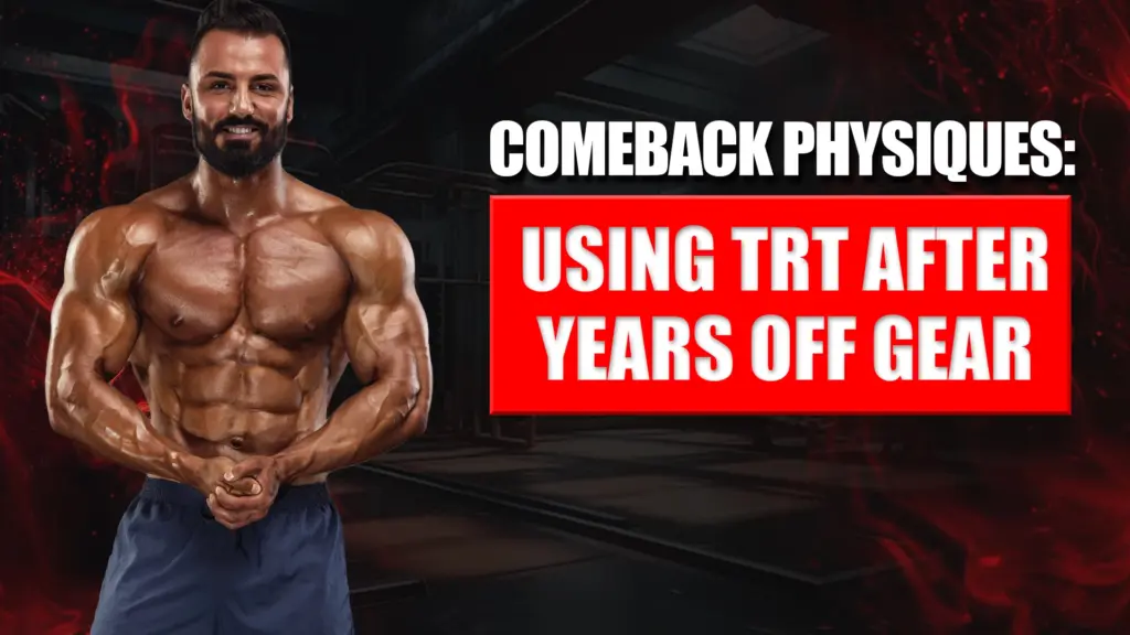 Man in gym lifting weights, representing a bodybuilding comeback with TRT after years off steroids