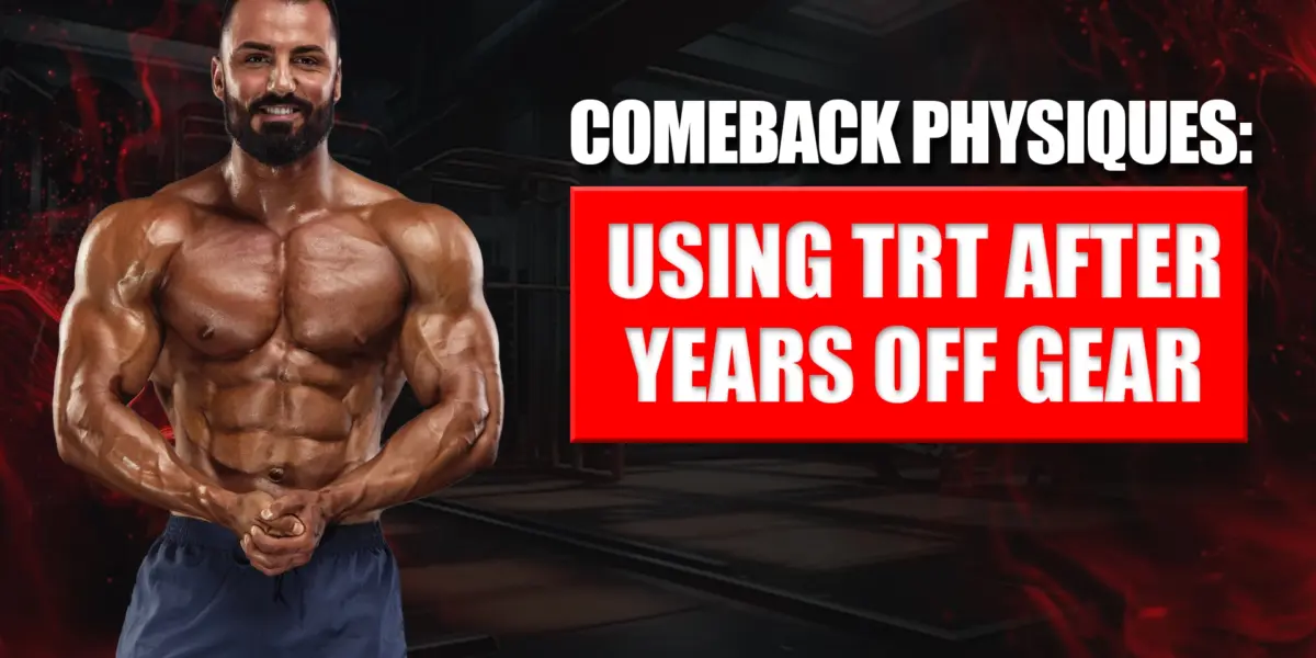 Man in gym lifting weights, representing a bodybuilding comeback with TRT after years off steroids