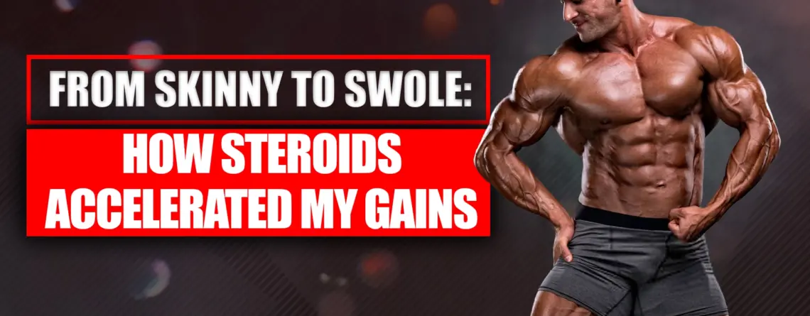 A bodybuilder showing results from a steroids muscle transformation story after completing his first cycle.