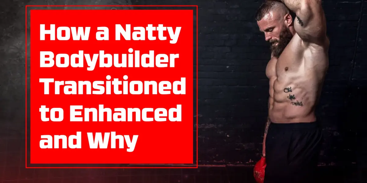 A natural bodybuilder showcasing transformation results after transitioning to enhanced training