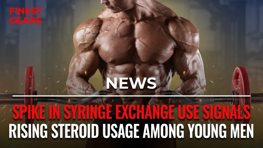 Young men receiving sterile syringe kits at a health clinic in Western Australia when rising steroid use trend