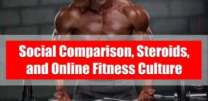 Man comparing his physique to others on social media in online fitness culture