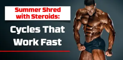 Bodybuilder showing lean, shredded physique after summer steroid cutting cycle