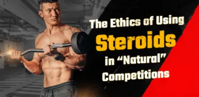 A bodybuilder standing on stage representing integrity and fairness in natural bodybuilding competitions.