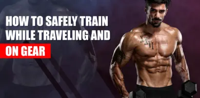 Man training in a gym while traveling and maintaining his steroid cycle safely