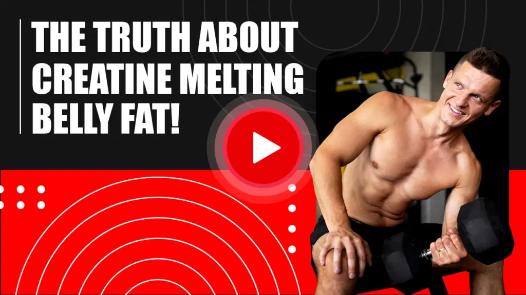 A thumbnail image showing Dr. Sten Ekberg discussing the truth about creatine and its effects on belly fat during a fitness explanation.