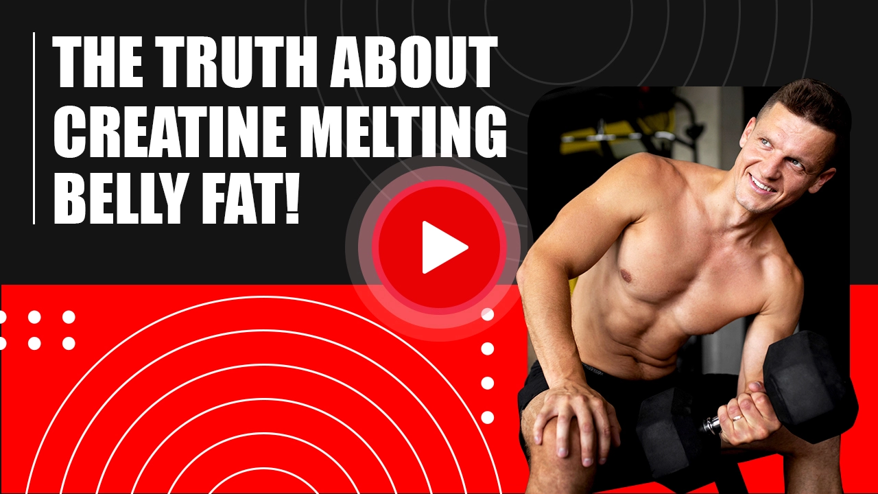 A thumbnail image showing Dr. Sten Ekberg discussing the truth about creatine and its effects on belly fat during a fitness explanation.