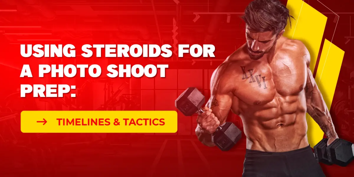 Bodybuilder achieving a dry, defined physique during steroid-assisted photo shoot prep with proper timing, diet, and water control.
