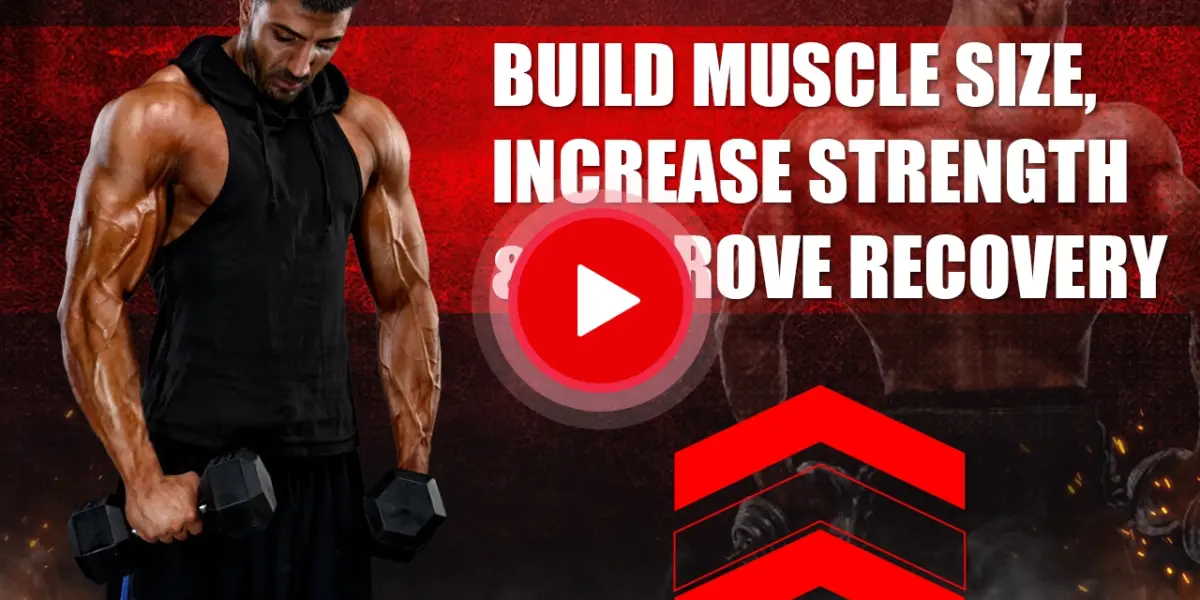 Dr. Andrew Huberman explaining muscle growth, strength training, and recovery techniques in a science-based fitness video.