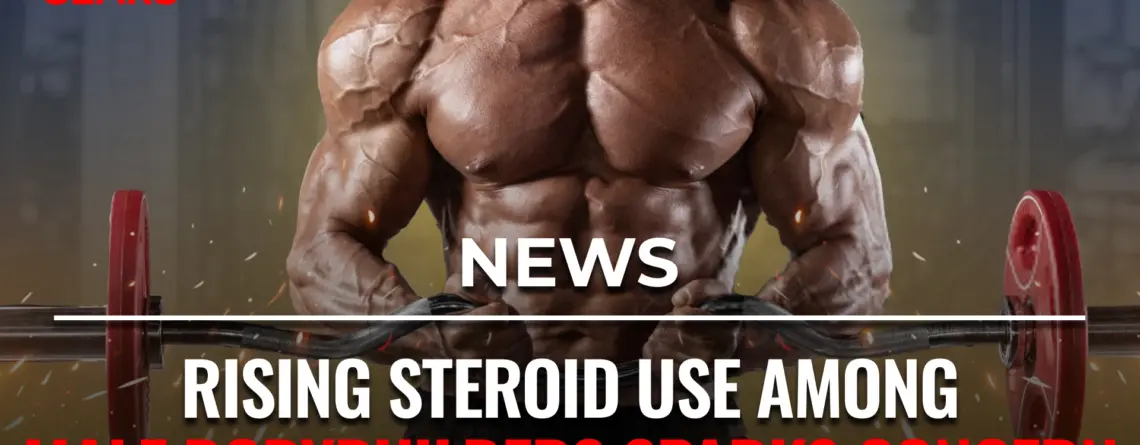 Male bodybuilder posing to show muscular physique amid rising steroid use news