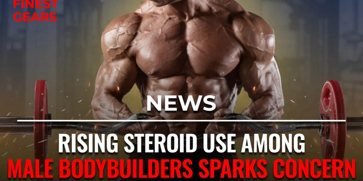 Male bodybuilder posing to show muscular physique amid rising steroid use news