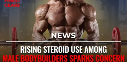 Male bodybuilder posing to show muscular physique amid rising steroid use news