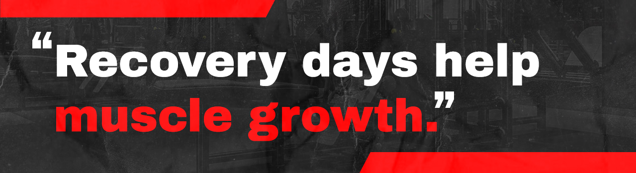 3. Recovery days help muscle growth.